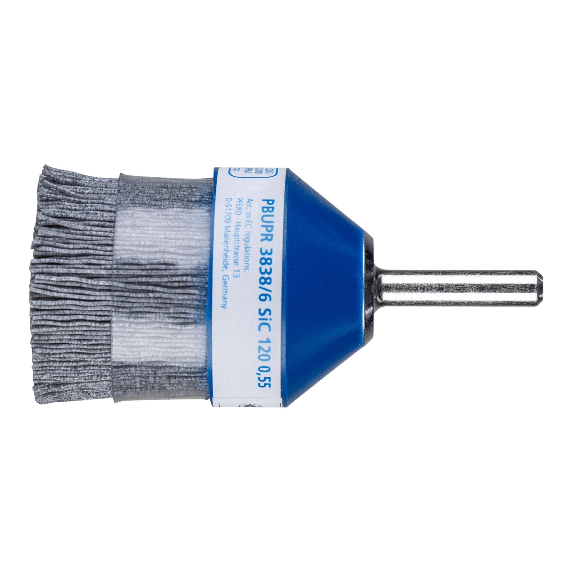 PFERD TOOLS COMPOSITE Pinselbürste PBUPR Ø 38 mm Schaft-Ø 6 mm SiC-Filament-Ø 0,55 mm Korn 120 stationär