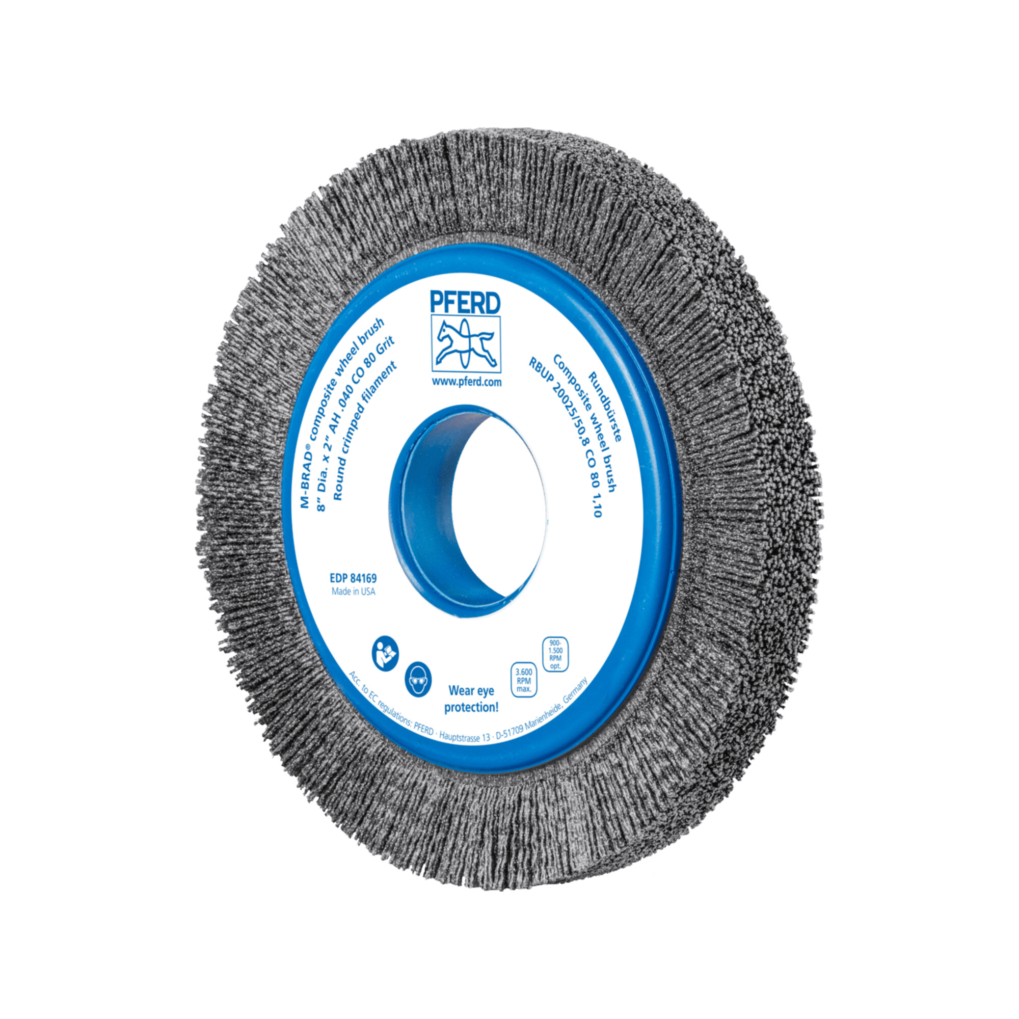 PFERD TOOLS COMPOSITE Rundbürste RBUP Ø 150x13x50,8 mm Bohrung Keramik-Filament-Ø 1,10mm Korn 80 stationär