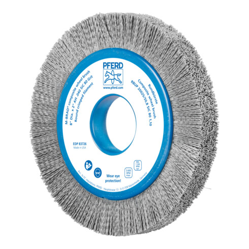 PFERD TOOLS COMPOSITE Rundbürste RBUP Ø 200x25x50,8 mm Bohrung SiC-Filament-Ø 1,10mm Korn 80 stationär