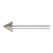 PFERD TOOLS Diamant-Schleifst. Spitzkegel Ø15x60° SchaftØ6 mm D126 (mit.) zum Anfasen/Entgraten/Senken