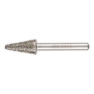 PFERD TOOLS Diamant-Schleifstift Kegel 12x25x6 mm D852 zum Schleifen von Grau-und Sphäroguss