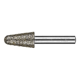 PFERD TOOLS Diamant-Schleifstift Kegel Ø16,0mm Schaft-Ø8 mm D852 (sehr grob) zum Schleifen von Grau-und Sphäroguss