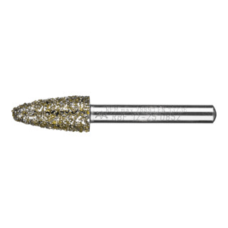 PFERD TOOLS Diamant-Schleifstift Rundbogen Ø12,0mm Schaft-Ø6 mm D852 (sehr grob) zum Schleifen von Grau-und Sphäroguss