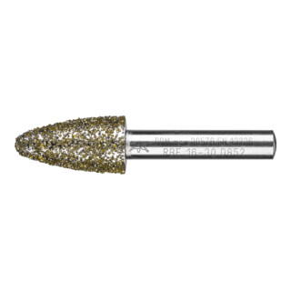 PFERD TOOLS Diamant-Schleifstift Rundbogen Ø16,0mm Schaft-Ø8 mm D852 (sehr grob) zum Schleifen von Grau-und Sphäroguss