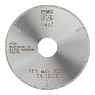 PFERD TOOLS Diamant-Trennscheibe D1A1R 100x2,0x22,23 mm D427 (grob) mit Schutzsegment für GFK/CFK