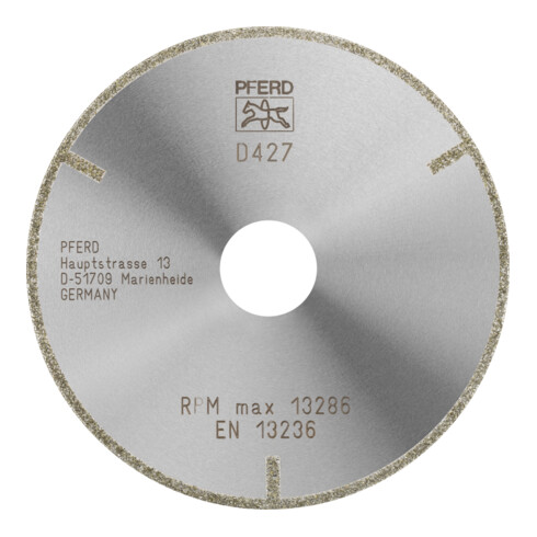 PFERD TOOLS Diamant-Trennscheibe D1A1R 115x2,0x22,23 mm D427 (grob) mit Schutzsegment für GFK/CFK