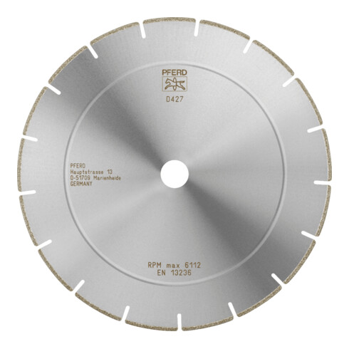 PFERD TOOLS Diamant-Trennscheibe D1A1R 250x2,5x22,23 mm D427 (grob) segmentiert für GFK/CFK