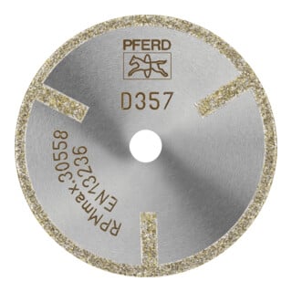 PFERD TOOLS Diamant-Trennscheibe D1A1R 50x2,0x10,0mm D357 (grob) mit Schutzsegment für GFK/CFK