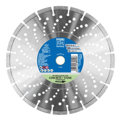 PFERD TOOLS Diamant-Trennscheibe DS 300x2,8x25,4 mm SG für schnelles Trennen von Stein und Beton