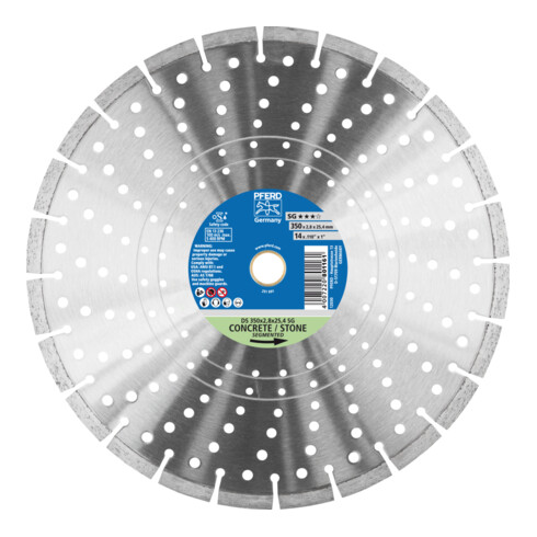 PFERD TOOLS Diamant-Trennscheibe DS 350x2,8x25,4 mm SG für schnelles Trennen von Stein und Beton