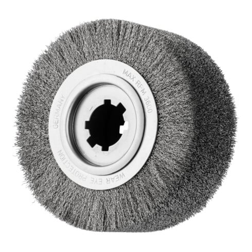 PFERD TOOLS Entgratbürste ungezopft RBU Ø 250x100x50,8 mm Bohrung Edelstahl-Draht-Ø 0,35 mm stationär
