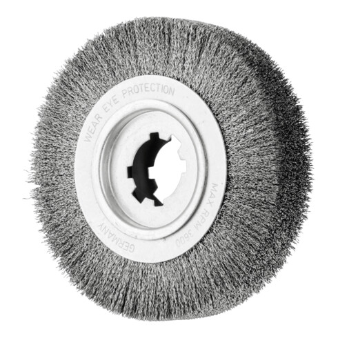 PFERD TOOLS Entgratbürste ungezopft RBU Ø 250x60x50,8 mm Bohrung Edelstahl-Draht-Ø 0,50mm stationär