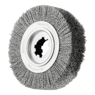 PFERD TOOLS Entgratbürste ungezopft RBU Ø 250x60x50,8 mm Bohrung Edelstahl-Litzen-Draht-Ø 0,35 mm stationär