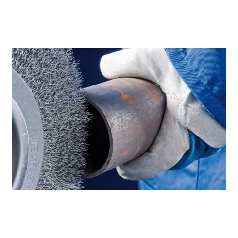PFERD TOOLS Entgratbürste ungezopft RBU Ø 250x60x50,8 mm Bohrung Stahl-Litzen-Draht-Ø 0,35 mm stationär