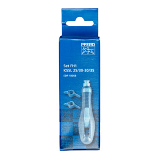 PFERD TOOLS Ergonomie-Feilenheft FH1-Set mit Schärflehren 25/30-30/35° für Kettensägefeile Ø 4,0-5,5 mm