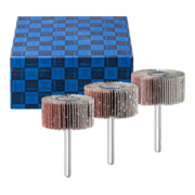 PFERD TOOLS Fächerschleifer-Set 3-tlg. Korund Ø 40x20mm Schaft-Ø 6 mm A60, 80,120 für Feinschliff und Finish
