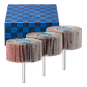 PFERD TOOLS Fächerschleifer-Set 3-tlg. Korund Ø 60x30mm Schaft-Ø 6 mm A60, 80,120 für Feinschliff und Finish