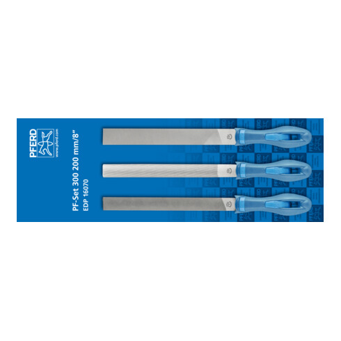 PFERD TOOLS Feilen-Set mit Heft 3-tlg. 200mm Feilen-Sortiment für anspruchsvolle Heim-/Handwerker