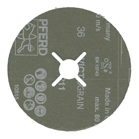 PFERD TOOLS Fiberscheibe Ø 100mm VICTOGRAIN 36 für Höchstleistung auf Stahl