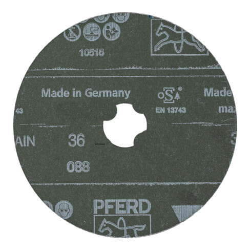 PFERD TOOLS Fiberscheibe Ø 115 mm VICTOGRAIN 36 für Höchstleistung auf Stahl