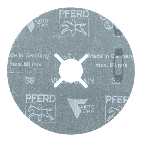 PFERD TOOLS Fiberscheibe Ø 125 mm VICTOGRAIN 36 für Höchstleistung auf Stahl