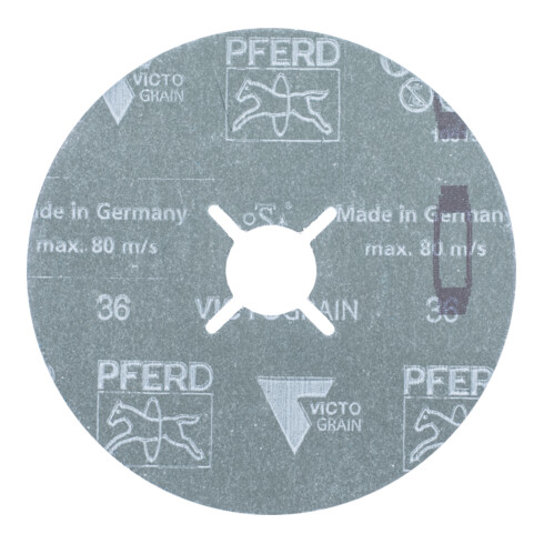 PFERD TOOLS Fiberscheibe Ø 125 mm VICTOGRAIN 36 für Höchstleistung auf Stahl