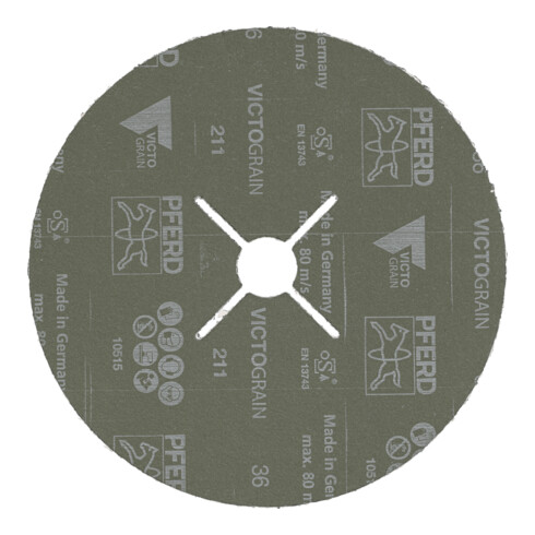 PFERD TOOLS Fiberscheibe Ø 180mm VICTOGRAIN 36 für Höchstleistung auf Stahl