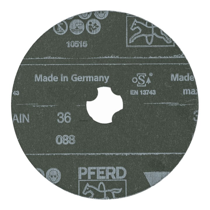 PFERD TOOLS Fiberscheibe Ø 115 mm VICTOGRAIN 36 für Höchstleistung auf Stahl