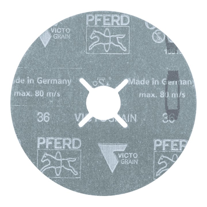 PFERD TOOLS Fiberscheibe Ø 125 mm VICTOGRAIN 36 für Höchstleistung auf Stahl