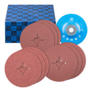 PFERD TOOLS Fiberscheiben-Set 10-tlg. Korund Ø 125 mm A36, 60, 80 mit GT-Stützteller universell