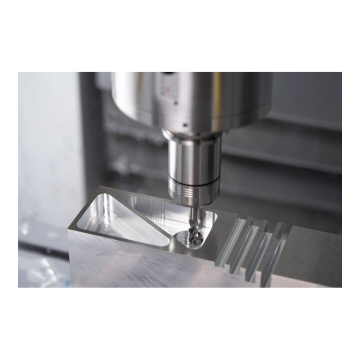 PFERD TOOLS Fraise VHM Ø10 mm, 3 dents, 2xDC, queue HA, chanfrein 0,2 mm, non revêtue, long col, Performance Aluminium