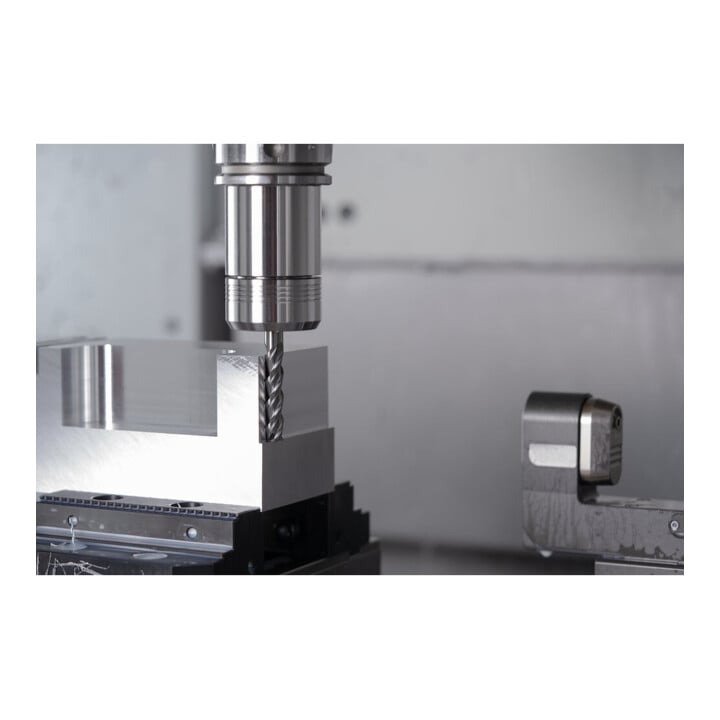 PFERD TOOLS Fraise VHM Ø10 mm, 3 dents, >4xDC, chanfrein 0,2 mm, non revêtue, tige HA, Performance Aluminium