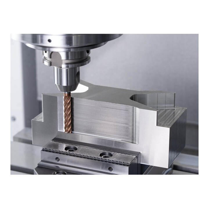 PFERD TOOLS Fraise VHM Ø10mm, 5 dents, avec diviseur de copeaux, 5xDC, rayon 0,5mm, revêtement AlTiN/TiSiXN, queue HB, Performance inoxydable