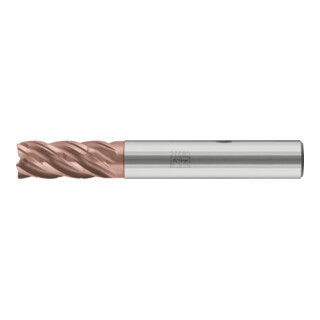 PFERD TOOLS Fraise VHM Ø8 mm, 5 dents, avec diviseur de copeaux, 2xDC, rayon 0,5 mm, revêtement AlTiN / TiSiXN, queue HB, Performance inoxydable