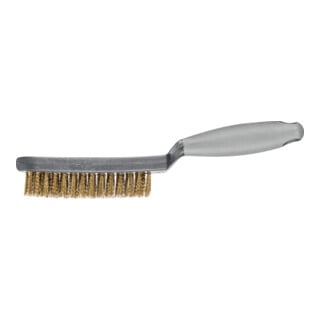 PFERD TOOLS Handbürste mit Kunststoffkörper und ergonomischem Griff HBUP 3reihig Messing-Draht-Ø0,30 (10)