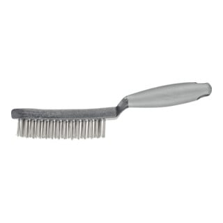 PFERD TOOLS Handbürste mit Kunststoffkörper und ergonomischem Griff HBUP 3reihig Stahl-Draht-Ø0,40
