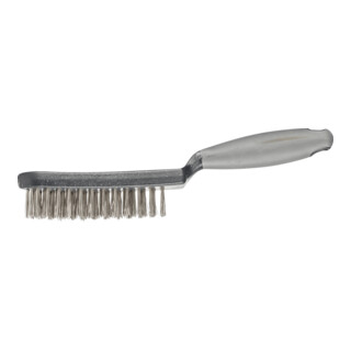 PFERD TOOLS Handbürste mit Kunststoffkörper und ergonomischem Griff HBUP 4reihig Edelstahl-Draht-Ø0,40