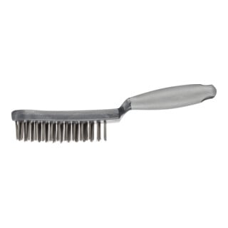PFERD TOOLS Handbürste mit Kunststoffkörper und ergonomischem Griff HBUP 4reihig Stahl-Draht-Ø0,40
