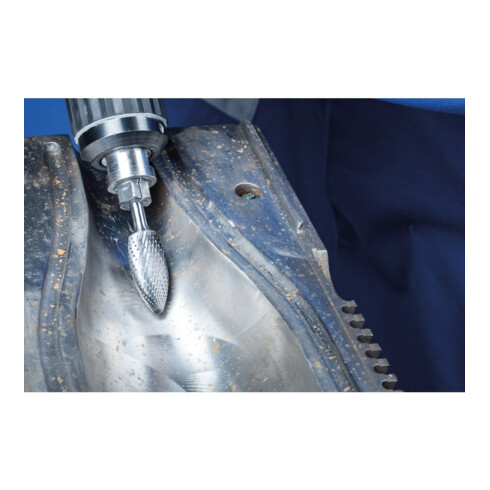 PFERD TOOLS Hartmetall Frässtift Flamme B Ø 16x35 mm Schaft-Ø 6 mm Z3P universal mittel kreuzverzahnt