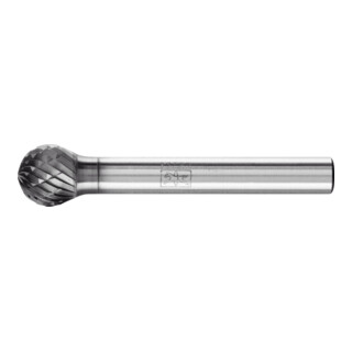 PFERD TOOLS Hartmetall Frässtift Kugel KUD Ø 10x09mm Schaft-Ø 6mm Z3P universal mittel kreuzverzahnt HICOAT