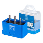 PFERD TOOLS Hartmetall Frässtift Set 1505 Zahnung 3 PLUS 3-tlg. Ø 6mm Schaft-Ø 6mm universal mittel kreuzverzahnt