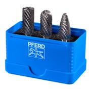 PFERD TOOLS Hartmetall Frässtift Set 1507 Zahnung 3 PLUS 3-tlg. Ø 12mm Schaft-Ø 6 mm universal mittel kreuzverzahnt-4