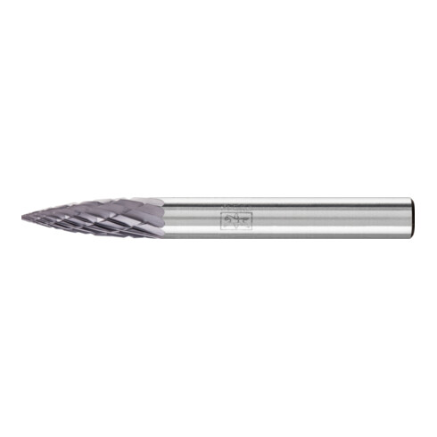 PFERD TOOLS Hartmetall Frässtift Spitzbogen SPG Ø 06x18mm Schaft-Ø 6mm Z3P universal mittel kreuzverzahnt HICOAT