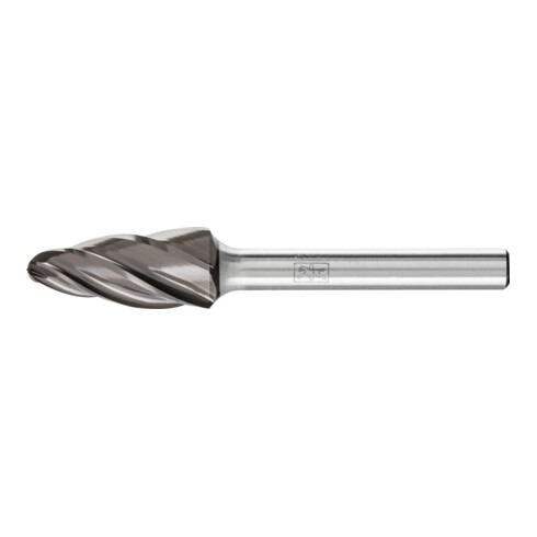PFERD TOOLS Hartmetall Hochleistungsfrässtift  ALU Rundbogen RBF Ø 12x25mm Schaft-Ø 6mm für Alu/NE Metalle HICOAT