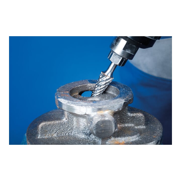 PFERD TOOLS Hartmetall Hochleistungsfrässtift CAST Rundkegel KEL Ø 12x30mm Schaft-Ø 8 mm für Gußeisen