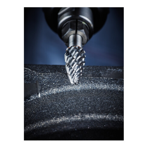 PFERD TOOLS Hartmetall Hochleistungsfrässtift CAST Zylinder ZYAS stirnverzahnt Ø 06x16mm Schaft-Ø 6mm für Gußeisen