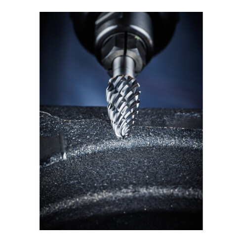 PFERD TOOLS Hartmetall Hochleistungsfrässtift CAST Zylinder ZYAS stirnverzahnt Ø 06x16mm Schaft-Ø 6mm für Gußeisen