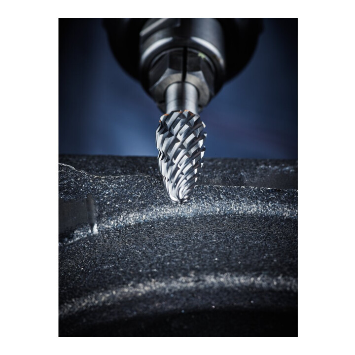 PFERD TOOLS Hartmetall Hochleistungsfrässtift CAST Zylinder ZYAS stirnverzahnt Ø 06x16mm Schaft-Ø 6mm für Gußeisen