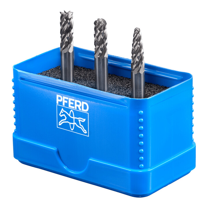 PFERD TOOLS Hartmetall Hochleistungsfrässtift Set 1806 STEEL 3-tlg. Ø 6mm Schaft-Ø 6 mm für Stahl