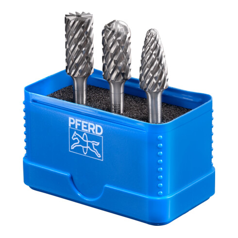 PFERD TOOLS Hartmetall Hochleistungsfrässtift Set 1807 STEEL 3-tlg. Ø 12mm Schaft-Ø 6 mm für Stahl